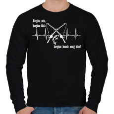 PRINTFASHION Horgász szív - Férfi pulóver - Fekete