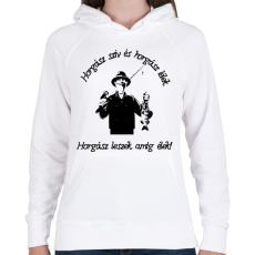 PRINTFASHION horgász szív - Női kapucnis pulóver - Fehér
