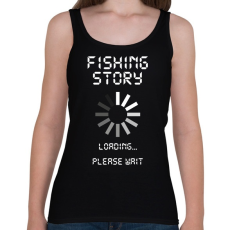 PRINTFASHION Horgász sztori - Női atléta - Fekete