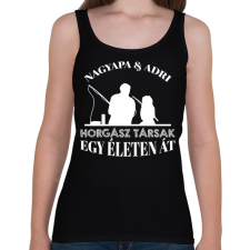 PRINTFASHION Horgász társak - Nagyapa és unoka névvel - Női atléta - Fekete női trikó