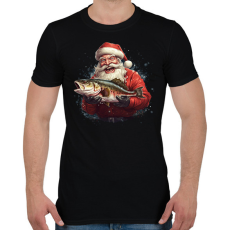 PRINTFASHION Horgász télapó - Férfi póló - Fekete