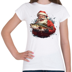 PRINTFASHION Horgász télapó - Női póló - Fehér