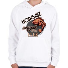 PRINTFASHION horgász vagyok - Gyerek kapucnis pulóver - Fehér gyerek pulóver, kardigán