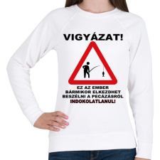 PRINTFASHION HORGÁSZ VESZÉLY - Női pulóver - Fehér női pulóver, kardigán