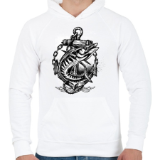 PRINTFASHION Horgászat 02 - Férfi kapucnis pulóver - Fehér férfi pulóver, kardigán