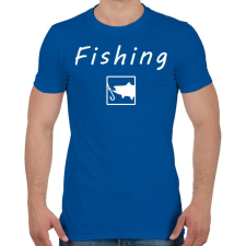 PRINTFASHION Horgászat - Férfi póló - Királykék férfi póló