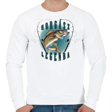PRINTFASHION Horgászlegenda - Férfi pulóver - Fehér