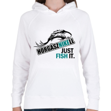 PRINTFASHION horgásznikell3 - Női kapucnis pulóver - Fehér női pulóver, kardigán