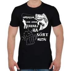 PRINTFASHION Horgászom csak akkor zavarj ha sört hoztál  - Férfi póló - Fekete
