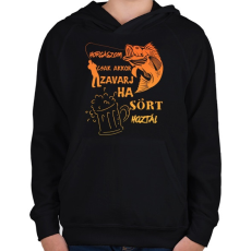PRINTFASHION Horgászom csak akkor zavarj ha sört hoztál  - Gyerek kapucnis pulóver - Fekete