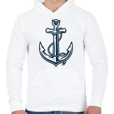 PRINTFASHION Horgony  - Férfi kapucnis pulóver - Fehér
