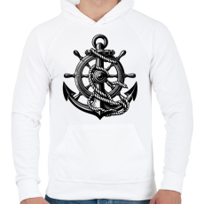 PRINTFASHION horgony - Férfi kapucnis pulóver - Fehér