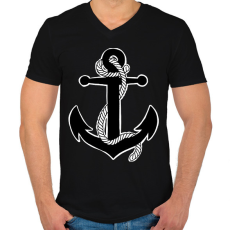 PRINTFASHION Horgony - Férfi V-nyakú póló - Fekete