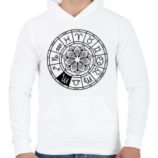 PRINTFASHION horoszkóp skorpió fekete - Férfi kapucnis pulóver - Fehér férfi pulóver, kardigán