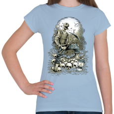 PRINTFASHION Horror bányász - Női póló - Világoskék