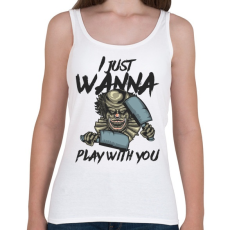 PRINTFASHION Horror bohóc 02 - I just wanna play with you - Női atléta - Fehér