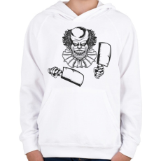 PRINTFASHION Horror bohóc 03 - Gyerek kapucnis pulóver - Fehér
