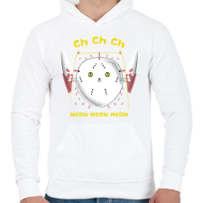 PRINTFASHION Horror macska - Férfi kapucnis pulóver - Fehér férfi pulóver, kardigán