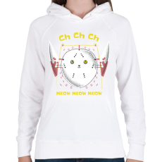 PRINTFASHION Horror macska - Női kapucnis pulóver - Fehér