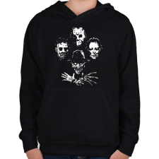PRINTFASHION horror szereplők #2 - Gyerek kapucnis pulóver - Fekete gyerek pulóver, kardigán