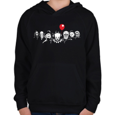 PRINTFASHION horror szereplők #3 - Gyerek kapucnis pulóver - Fekete gyerek pulóver, kardigán