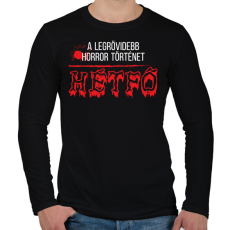 PRINTFASHION Horror történet - Férfi hosszú ujjú póló - Fekete