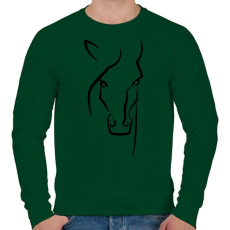 PRINTFASHION Horse face - Férfi pulóver - Sötétzöld