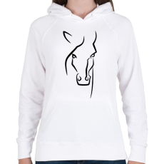 PRINTFASHION Horse face - Női kapucnis pulóver - Fehér