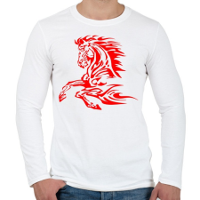 PRINTFASHION horse - Férfi hosszú ujjú póló - Fehér férfi póló