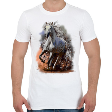 PRINTFASHION horse - Férfi póló - Fehér férfi póló