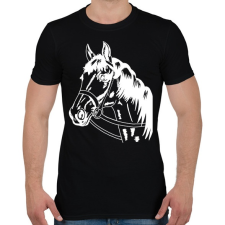PRINTFASHION Horse - Férfi póló - Fekete férfi póló