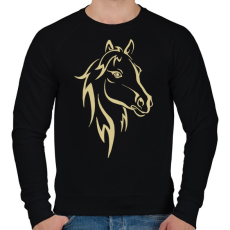 PRINTFASHION Horse - Férfi pulóver - Fekete