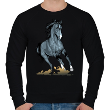 PRINTFASHION Horse - Férfi pulóver - Fekete férfi pulóver, kardigán