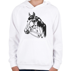 PRINTFASHION Horse - Gyerek kapucnis pulóver - Fehér
