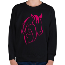 PRINTFASHION horse - Gyerek pulóver - Fekete