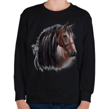 PRINTFASHION horse - Gyerek pulóver - Fekete gyerek pulóver, kardigán