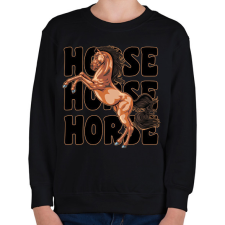 PRINTFASHION horse - Gyerek pulóver - Fekete gyerek pulóver, kardigán