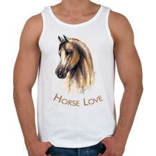 PRINTFASHION Horse Love - Férfi atléta - Fehér atléta, trikó