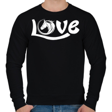 PRINTFASHION Horse Love - Férfi pulóver - Fekete