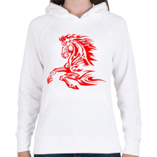 PRINTFASHION horse - Női kapucnis pulóver - Fehér női pulóver, kardigán
