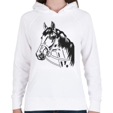 PRINTFASHION Horse - Női kapucnis pulóver - Fehér