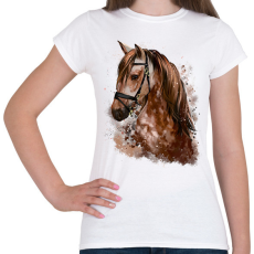 PRINTFASHION Horse - Női póló - Fehér