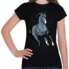 PRINTFASHION Horse - Női póló - Fekete