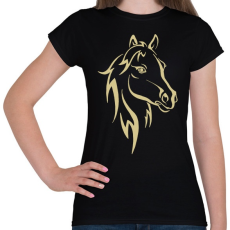 PRINTFASHION Horse - Női póló - Fekete