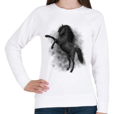 PRINTFASHION horse - Női pulóver - Fehér női pulóver, kardigán