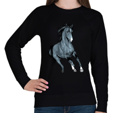 PRINTFASHION Horse - Női pulóver - Fekete női pulóver, kardigán
