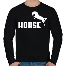 PRINTFASHION HORSE (Puma stílus) - Férfi pulóver - Fekete férfi pulóver, kardigán