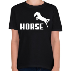PRINTFASHION HORSE (Puma stílus) - Gyerek póló - Fekete