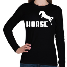 PRINTFASHION HORSE (Puma stílus) - Női hosszú ujjú póló - Fekete női póló