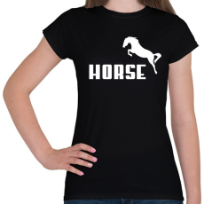 PRINTFASHION HORSE (Puma stílus) - Női póló - Fekete